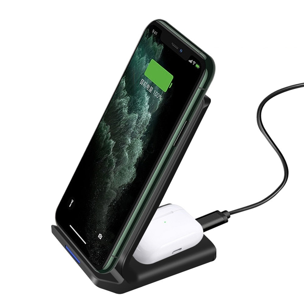 15W Fast Wireless Charging Station For iPhone & (apple) Watch