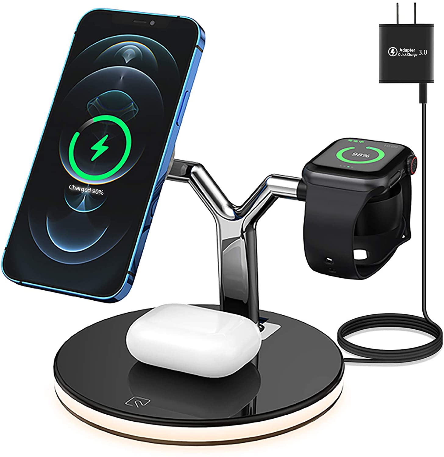 25W Fast Wireless Charging Station For iPhone & (apple) Watch